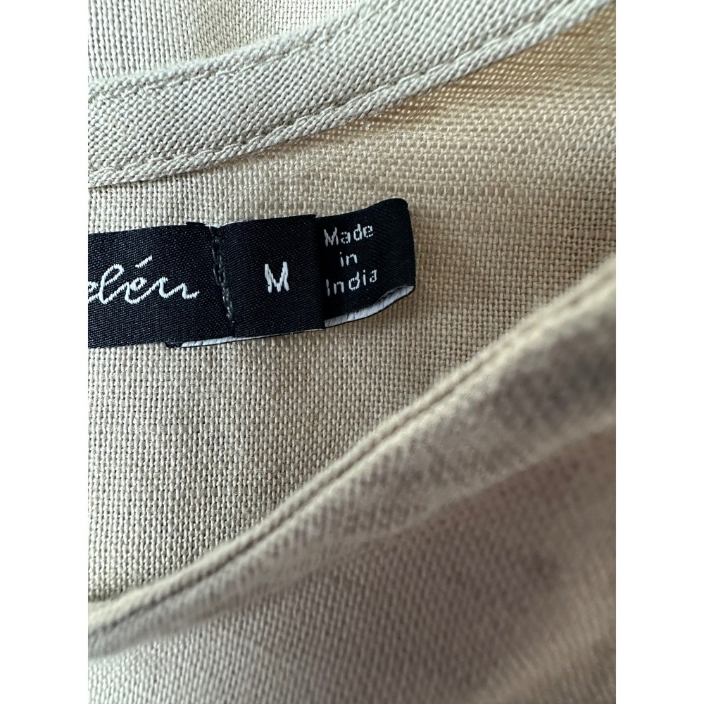 Gudrun Sjoden‎ Linen Organic Cotton Dress Beige Embroidered Midi Size M Cottage - Picture 4 of 14